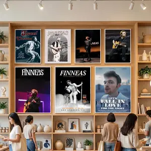 F-Finneas Singer Poster HD Heavy-Duty Self-Stick Waterproof Wall Decor Tool-free durable Conceals wall flaws elevates style for living rooms bathrooms & kitchens