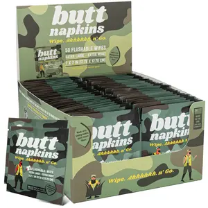 Butt Napkins - XL Flushable Wipes for Hunters - Clean Up During the Hunt - Aloe & Vitamin E - Field Ready - USA Made - Scent-Free & Unisex