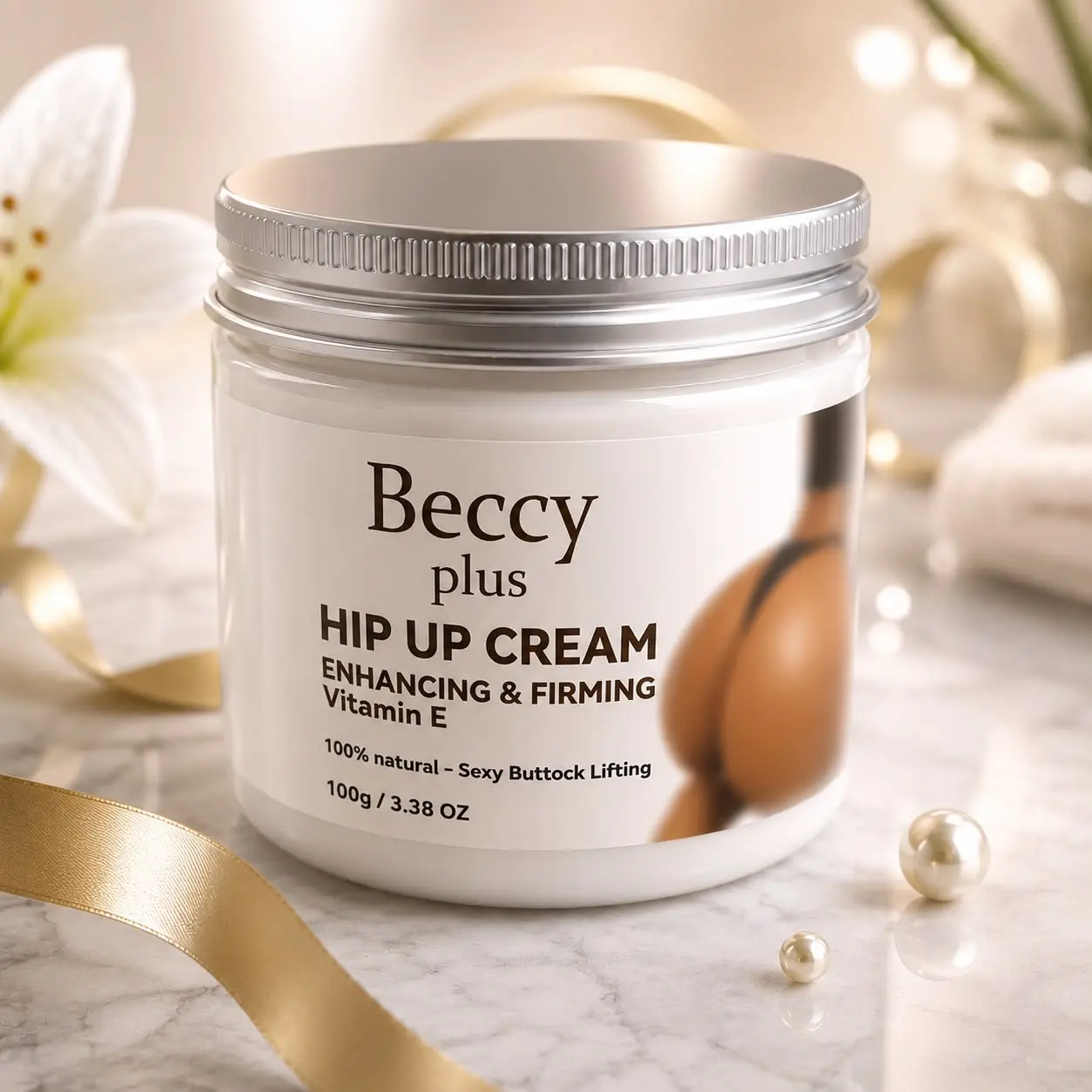 Beccy Plus Hip-Enhancing Body Cream, Moisturizing Bath & Body Care Product for Women