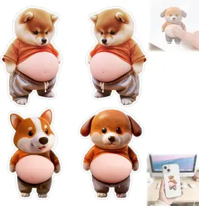 Shiba Inu 3D Silicone Anti-Collision Stickers, Super Soft Belly Protector for Car Door and Table Edge, Cute Squishy Accessory for Home and Car Decor, 1 Pack