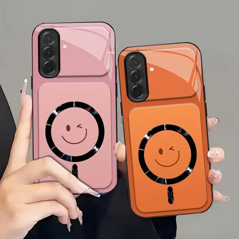 Winking Smiley MagSafe Magnetic Cover for Galaxy A36 952, with Glossy Camera Lens Protection, Phone & Cellphone Accessories