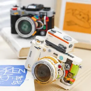 Vintage Creative Building Block Camera Model Set, Digital Camera Kit, Collectible Moc Display Toy Models for Adults Girls Boys Children