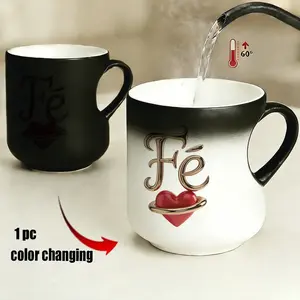 color changing MugColor Changing Mug: Gold "Fe" Lettering with Heart Handle - Thermosensitive Ceramic Mug (11oz/330ml), Perfect for Mother's Day, Father's Day, Party Gift | Funny Mugs, Funny Coffee Mug