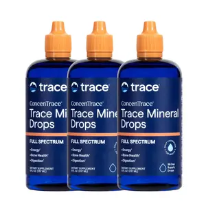 Trace Minerals ConcenTrace Trace Mineral Drops | Supports Energy, Digestion, Bone Health & Hydration, 70+ Ionic Trace Minerals w/Magnesium, Chloride & Potassium | Keto, Vegan & Non-GMO | 96 Servings