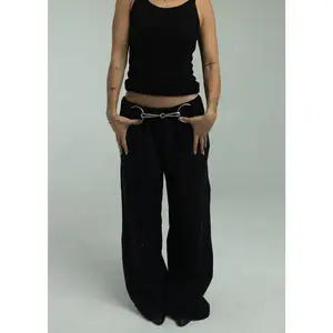 Bit Flared Sweats- Black
