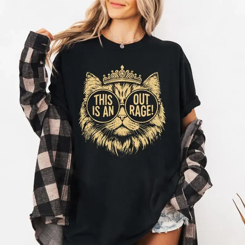 Women's Graphic Sweatshirt, Dungeon Crawler Carl Princess Donut 'This is an Outrage' Casual Crew Neck Pullover for Birthday, Thanksgiving, Easter, 3Xl, All Seasons, Do Not Bleach, Machine Washable, Super Soft Wash, Stretchy, Breathable