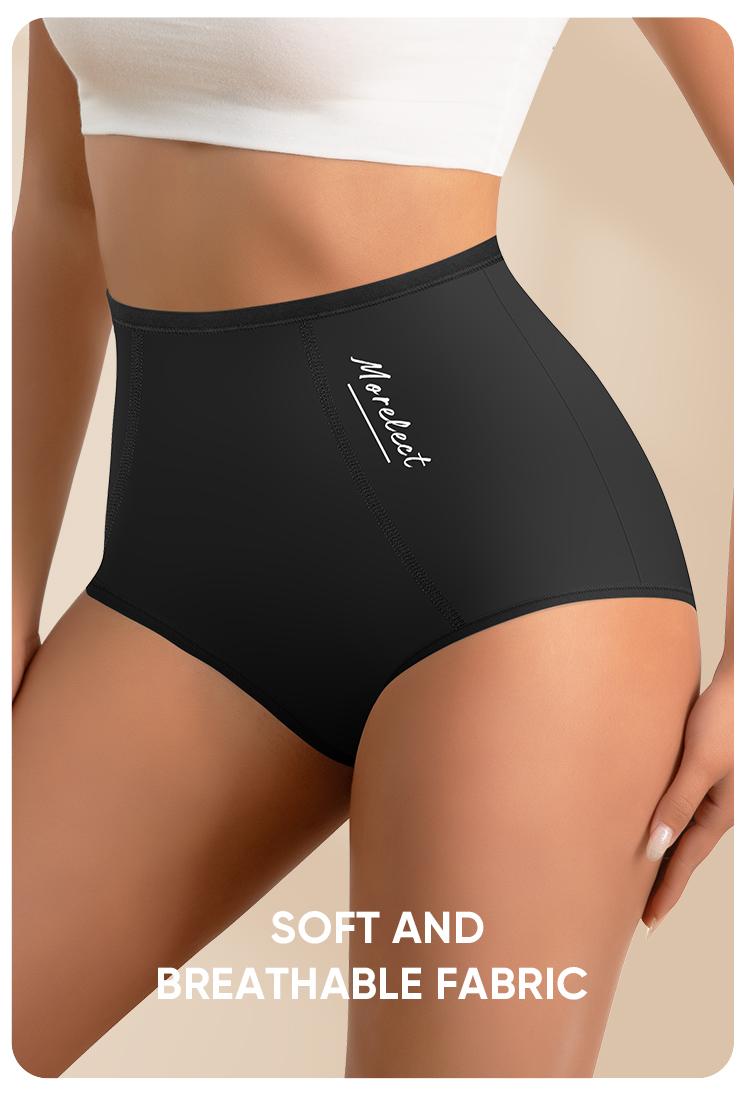 【Soft Cotton】Morelect 4/6/8 Pcs Women's High-Waisted Underwear, Breathable & Comfortable Panties,Classic Briefs with Signature Logo, Solid Color Panty for Year-Round Wear,S-XXXL,mothersdaygift.