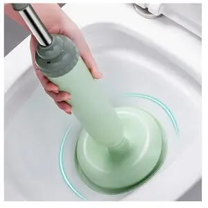(Fast Delivery) Flexible High-pressure Toilet Plunger, Manual Non-rechargeable Drain Pipe Clog Remover, Durable Plastic Pipe Dredging Equipment, for Bathroom And Kitchen Sinks.