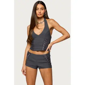 Lirah Laced Up Halter Top