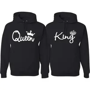 Queen/ King Matching Couple Unisex Hoodie 2D S-5XL, Queen King hoodies, King and Queen couple hoodies, His and hers hoodies Womenswear Clothes