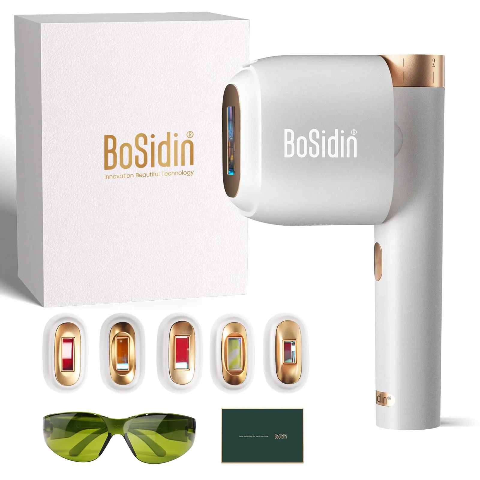 Laser Hair Removal, BoSidin IPL Hair Removal with Painless Ice-Cooling, 2 in 1 Hair Removal & Skin Rejuvenation, 6+1 Modes, 6 Levels Hair Removal for Women Permanent, Laser Hair Removal Kit with Shaver, Goggles