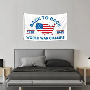 1pc Back to Back World War Champs -  3x5ft, Polyester, Single-Sided Printing decor hanging,art home decor,memorial day decoration,bedroom wall decor,modern living room