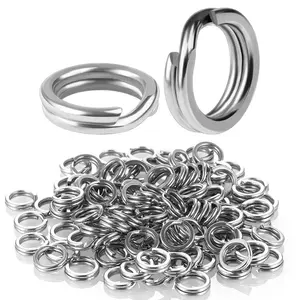 Fishing Split Ring, 100pcs Stainless Steel Fishing Lure Ring, High Pressure Resistance Metal Buckle Ring, Fishing Accessories for Hard Bait