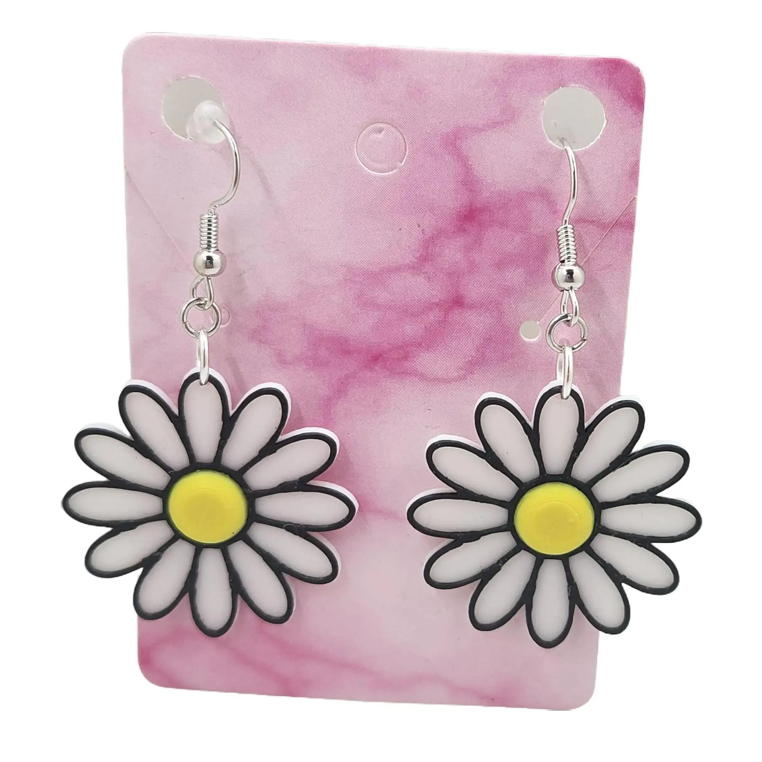 Daisy 3D Printed Earrings - Elegant Design, Lightweight and Durable, Perfect for Everyday Wear