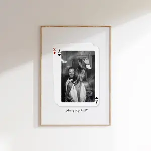 Custom Couples Photo Card Print poster, Personalized Ace of My Heart Wall Art, Romantic Gift for her