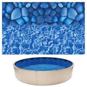VEVOR 24ft Pool Liner, Round Overlap Swimming Pool Liner for 52 in Wall Height, Premium Vinyl, Easy Install with Leak-Proof Patches, Designed for Steel Sided Above-Ground, Outdoor, Boulder Swirl