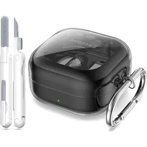 Compatible with Samsung Galaxy Buds 4 Pro / Buds 4 Case 2026 Military-Grade Shockproof Soft TPU Highly Transparent Anti-Yellowing with Cleaning Kit Clear