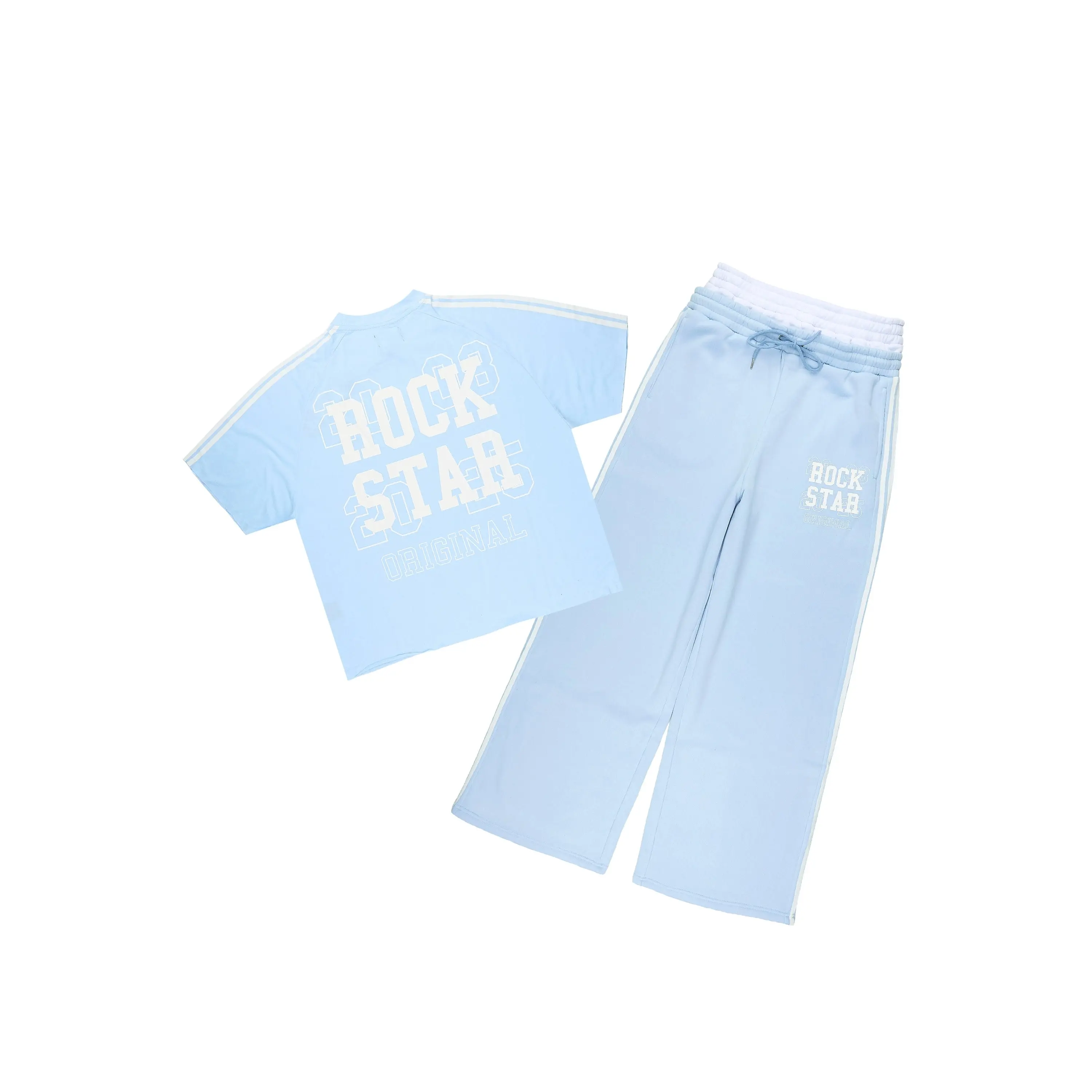 Berco Light Blue T-Shirt/Double Waisted Baggy Track Set