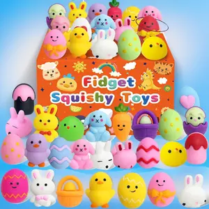 30 Pcs Easter Squishy Toys – Easter Basket Stuffers for Kids Teens Toddlers, Mini Squishies for Egg Fillers, Non-Candy Party Favors & Classroom Prizes for Boys Girls