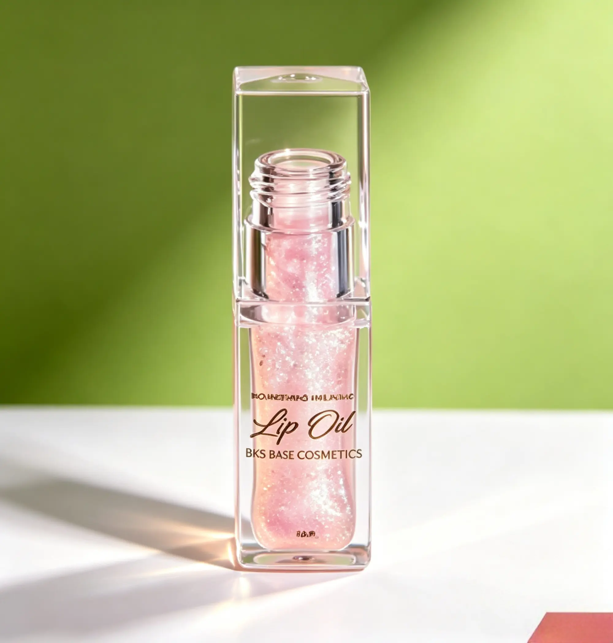 BossUp Glitter Lip Oil - Cherry & Clear 6ML Lightweight Sheer Lip Gloss for Hydration, Plumping, Beauty & Personal Care Makeup