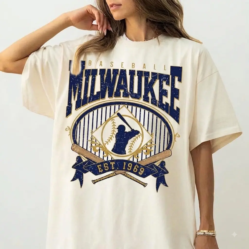 [SALE OFF To 50%] Retro Baseball Graphic T-Shirt - Vintage EST 196e Day Shirt Retro Milwaukee Baseball Shirt, Brewer Shirt, Baseball Milwaukee T-shirt, Milwaukee Fan Gift9 Gam