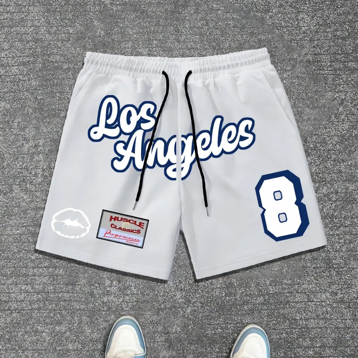 Men's Regular Fit Number Print Drawstring Waist Shorts, Graphic Waist Shorts, Casual Street Comfy Breathable Shorts for Summer, Men's Bottoms for Daily Wear