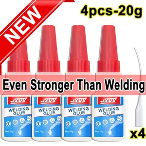 4pcs Oil‑Based Original Glue + Dropper, waterproof, Long Lasting Adhesive, stronger than welding, high strength, firm hold, instant bonding, multi‑purpose for plastic, shoes, wood, metal, rubber, glass