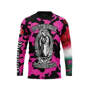 Stylish Pink and Black Virgencita Off-Road Jersey - Shop Now!