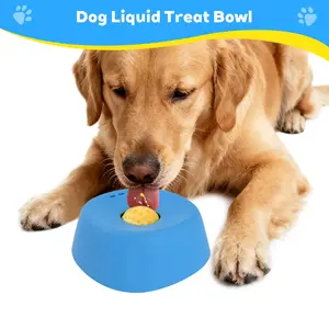 Slow Feeder Dog Bowl with Built-in Rolling Ball, No-Spill Licking Bowl for Liquid Treats, Bone Broth & Yogurt, Multi-Purpose Feeder for All Dog Breeds, Ideal for Dietary & Post-Op Nutrition large medium small breed