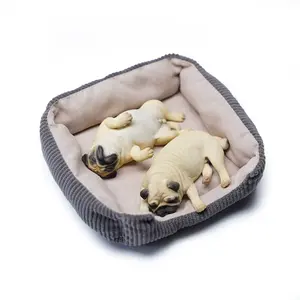 JXK Pug Sleeping Dog Statue, Room Decor Dog Ornaments for Table, Durable Polyresin with Intricate Details for Dog Lovers