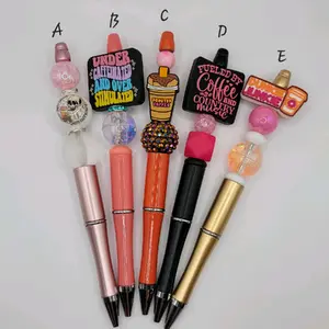 Coffee Themed Beaded Pens - Unique Design with Decorative Beads - Ideal for Coffee Lovers and Fashion Enthusiasts