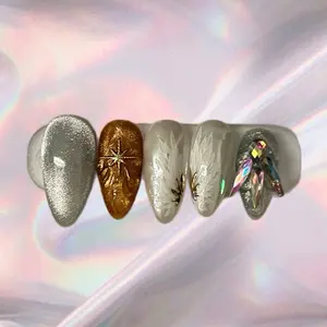 Mercy Nails | Overwatch Inspired Press On Nails | Celestial Press On Nails | Angel Wing Nails | Gamer Girl Nails | Galaxy Star Nails | Handmade Reusable Set