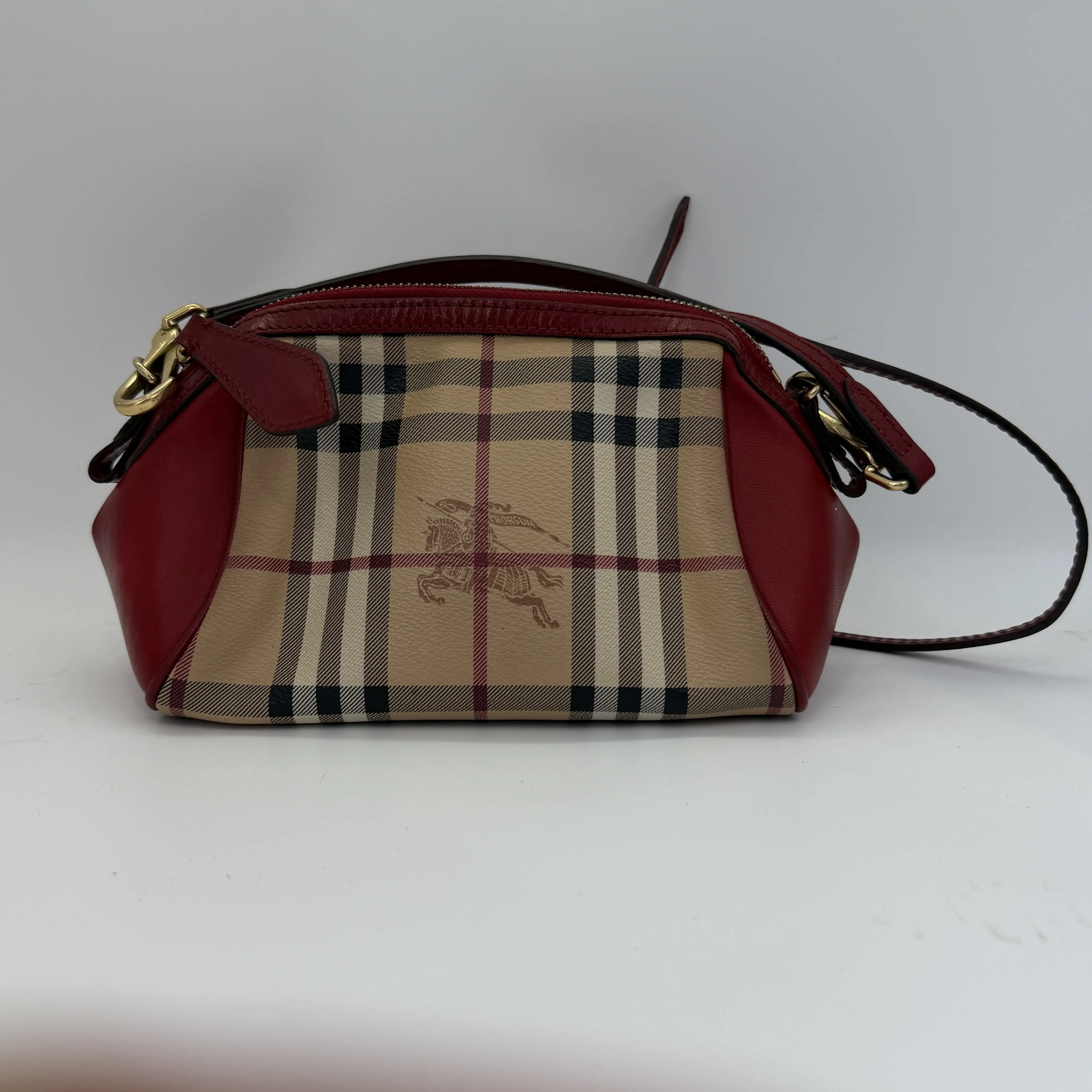 Pre-owned BURBERRY Equestrian Knight Check dumpling bag