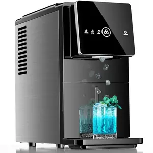 Kismile Countertop Nugget Ice Maker 24lbs/Day Self-Cleaning Sonic Ice Maker 1.8L Water Tank Touch Screen Auto Ice Drop for Home Office Kitchen