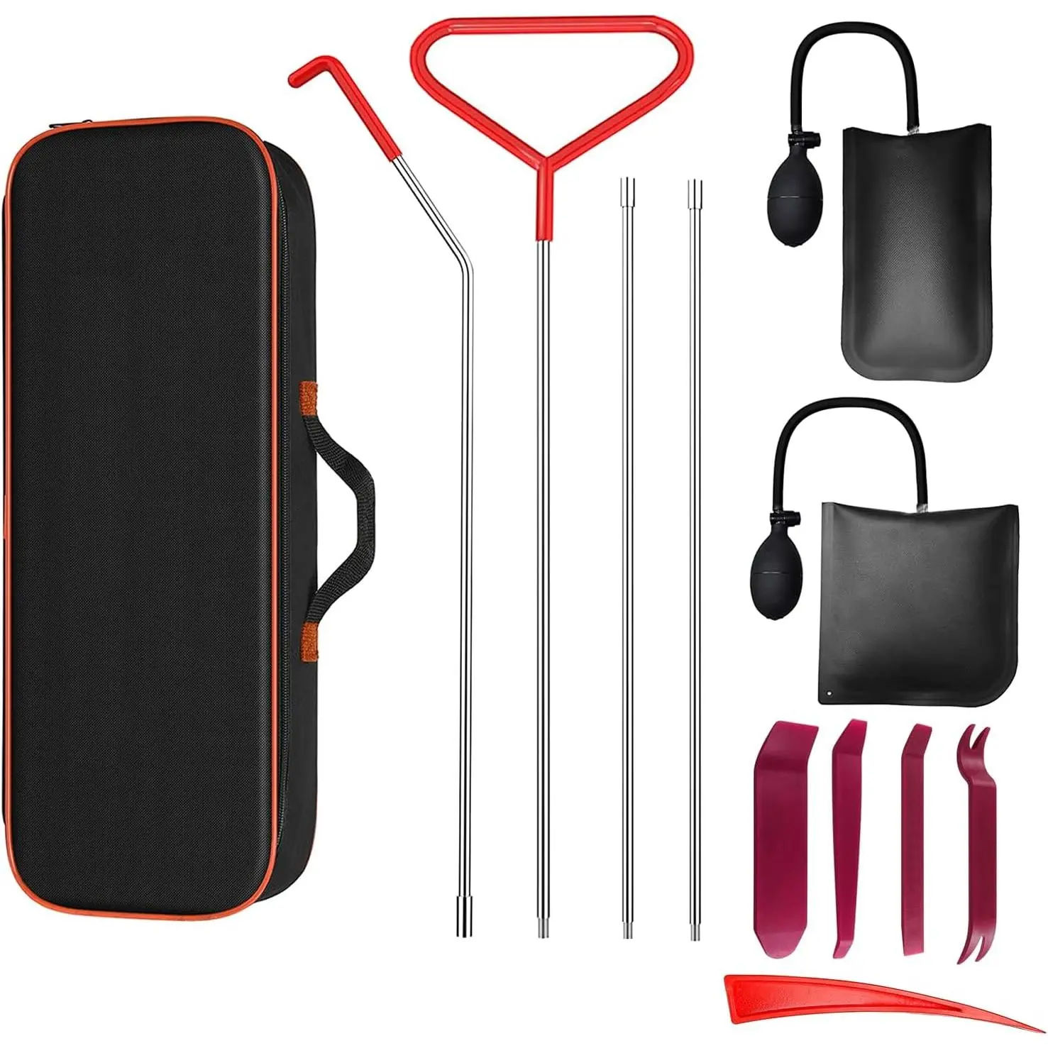 Car Repair Tool Kit - Car Repair Set, Handheld Automotive Gear with Red Tools, Black Accessories, Carrying Bag for Convenient Storage & Transport, 24-Hour Customer Support, Handheld Automotive Tool