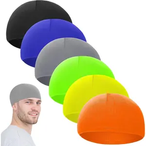 6 count Men Skull Cap Helmet Liner Cooling Sweat Wicking Beanie Head Wrap Bicycle Cycling Running Hat