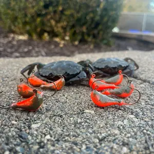 Sheepshead / Blackfish (Tautog) Jigs – 3 Pack – Gamakatsu Hooks – Green Crab / Unpainted – 3/4–1.5 oz