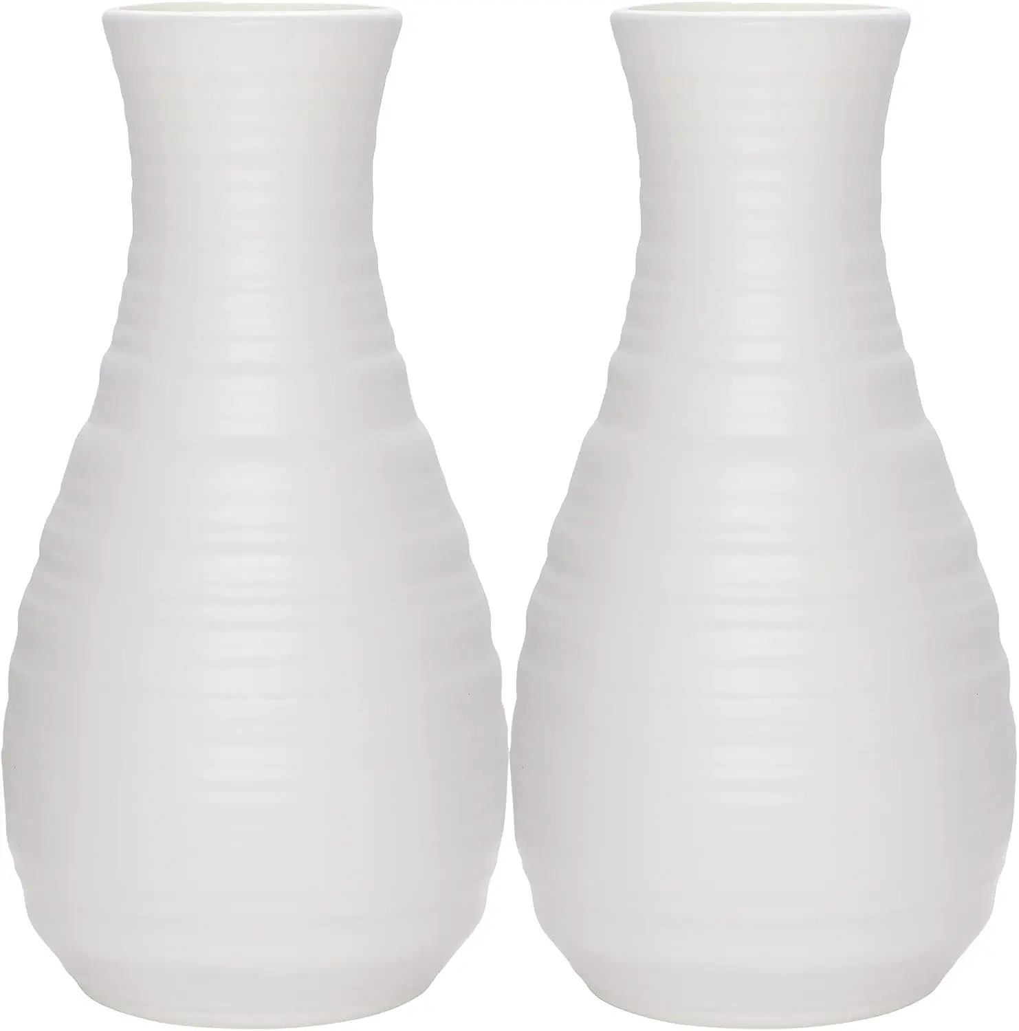 2-Pack Composite Plastic Decorative Flower Vases - 2 Pcs Mix, 20.5cm Unbreakable Ceramic Appearance Decoration, Room Decorations for Holiday Centerpieces, Artificial Flowers Interior Home Accessory