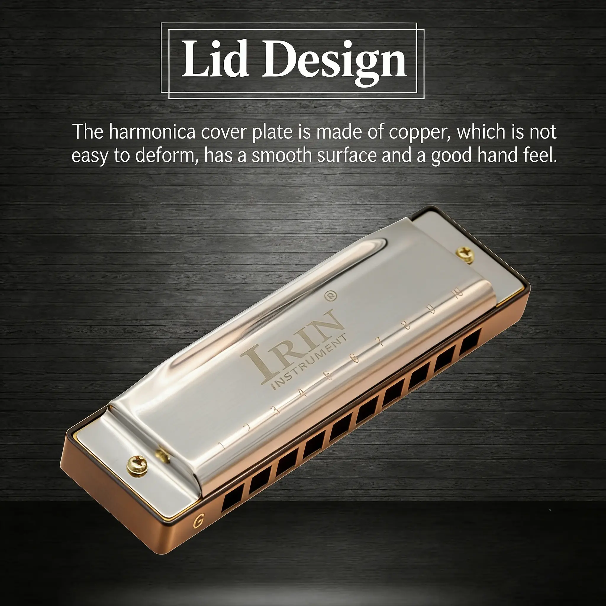 Irin G-20 Full Scale Harmonica, 10 Holes 20 Notes, G Key, Suitable for Beginners and Professionals, Musical Instruments