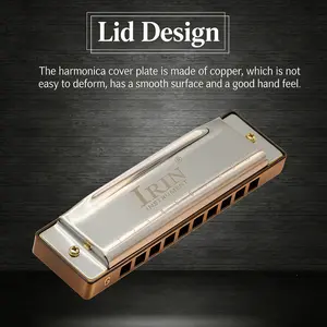 Irin G-20 Full Scale Harmonica, 10 Holes 20 Notes, G Key, Suitable for Beginners and Professionals