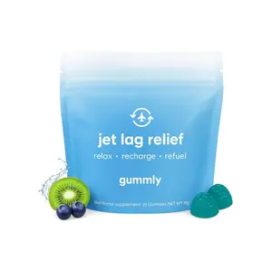 Jet Lag Remedy for Travel Gummies • No Jet Lag Pills Alternative • Travel Essentials • Support Adjustment to Time Zones and Circadian Rhythm • Delicious Tropical Berry Flavor • 20 Gummies 3-5 Trips