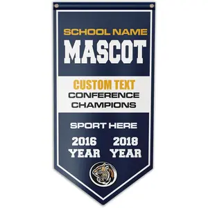 - Championship Team Banners, Custom School Logo, Name, Colors and Text, Vertical 10oz Vinyl Banner, 2x3