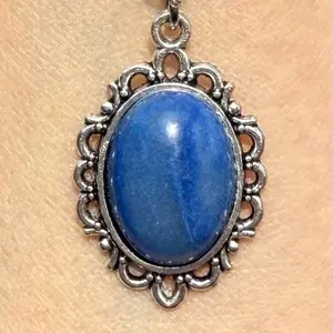 Vibrant Blue Aventurine Necklace Natural Gemstone #handcrafted