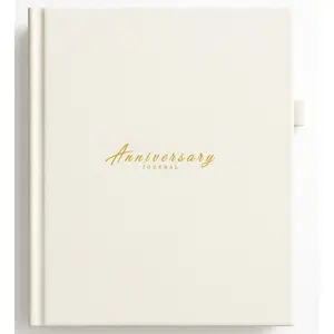 Anniversary Journal for Couples - Elegant Wedding Memory Book and Photo Album with Pen Holder and Closure Band - The  Anniversary Wedding Gifts for Couples (Beige)