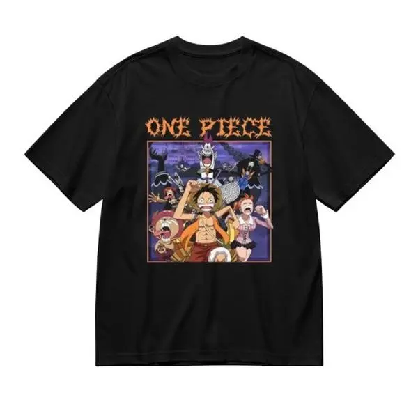 One Piece Luffy Pirate King T Shirt Mens Cotton Crew Neck Regular Fit Anime Tee Casual Everyday Wear