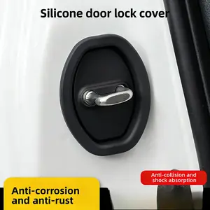 Car Door Lock Cushion Anti-Shock Buffer Pad Rust Protection Cover Thick Silicone Bumper Sticker Universal Fit Automotive Accessories