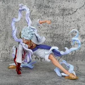Awakening Hero Statue, Straw Hat Boy Silver Hair Sun God Form, Anime Resin Handmade Model Figurines, Desktop Decoration
