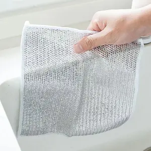 10PCS Microfibre Wire Dishcloth, Kitchen Dishcloth, Household Cleaning Cloths wire towels wire   Wipe Multipurpose Scrubbing cleaning dish，springtok