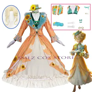 Connected Holmess Reporter Cosplay Identity Ⅴ De Ross Miss Cosplay Costume Long Dress Set Halloween Party Outfit for Woman
