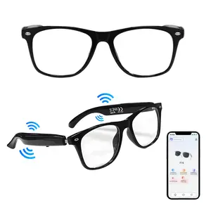 Smart Wireless Glasses with Translation, Transparent Lenses, Bluetooth-compatible Headphones, Business Office Assistant, Video Call Transcription